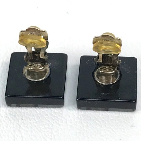 CHANEL CC Mark Square Coco Rhinestone Earrings Accessories Plastic Light blue - Picture 4 of 7